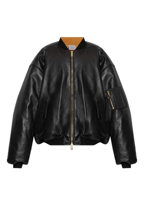 VETEMENTS leather zip-fastening bomber jacket - Black