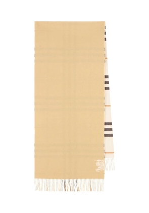 Burberry check-pattern fringed scarf - Neutrals