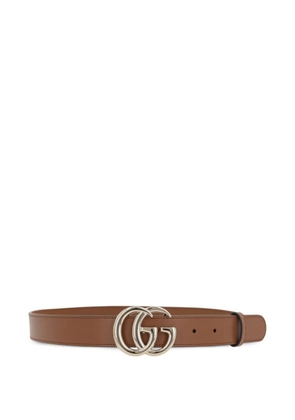 Gucci double G-buckle leather belt - Brown