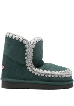 Mou 18 stitch-detail suede boots - Green