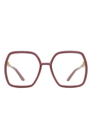 Gucci Eyewear Horsebit square-frame glasses - Pink