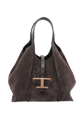 Tod's Timeless suede-leather T-buckle shoulder bag - Brown