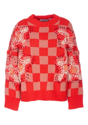 Essentiel Antwerp embroidered check sweater