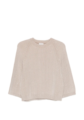 Peserico embellished long-sleeve sweater - Neutrals
