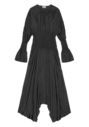 GANNI smocked dress - Black