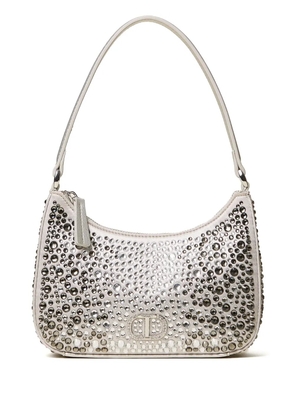 TWINSET crystal-embellished half-moon shoulder bag - White