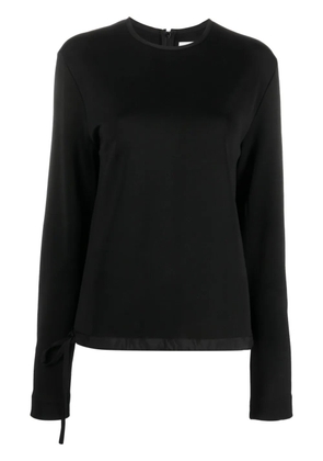 Jil Sander zip-up extra-long sleeve sweatshirt - Black