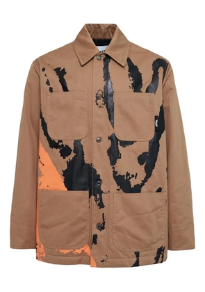 MSGM printed shirt jacket - Brown
