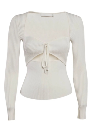 Simkhai ribbed tie detail T-shirt - White