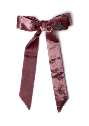 Vivienne Westwood bow-shaped Orb-logo hair clip - Pink