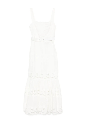 Self-Portrait lace-trimmed dress - White