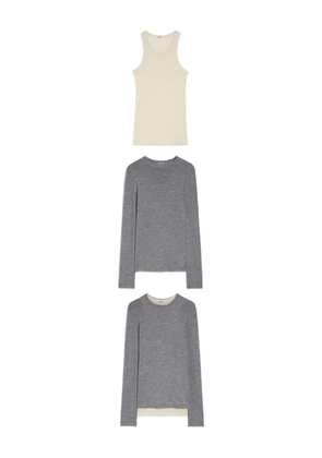 JIL SANDER+ wool layered T-shirt - Grey