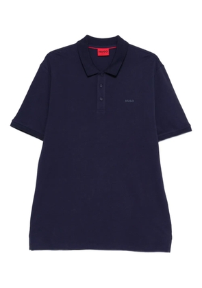 HUGO Donos logo-detail polo shirt - Blue