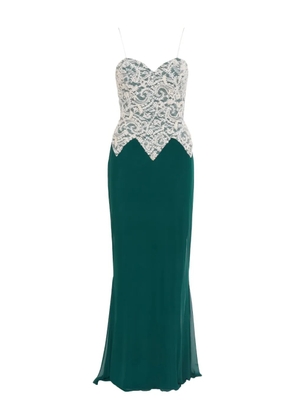 Vicky Tiel Couture Vintage lace-detailing dress - Green