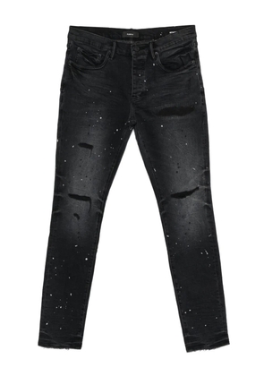 Purple Brand distressed splatter denim - Black