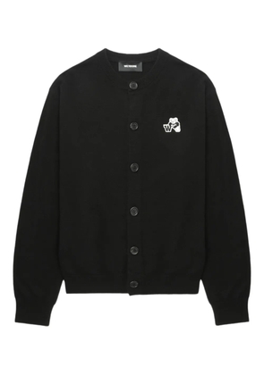 We11done bear-logo button cardigan - Black