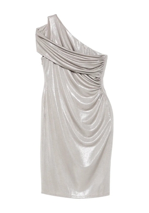 Lauren Ralph Lauren one-shoulder ruched mini dress - Silver