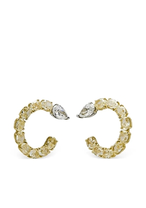 Jewels Aficionado 18kt yellow gold diamond hoop earrings
