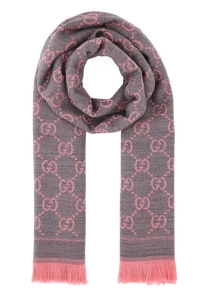 Gucci GG jacquard wool scarf - Pink