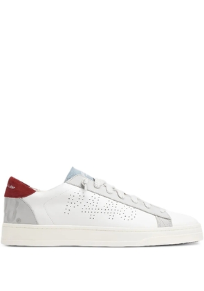 P448 logo-perforated sneakers - White