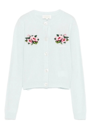 SHUSHU/TONG floral-embroidered cardigan - Blue