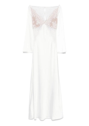 Self-Portrait lace satin gown - White
