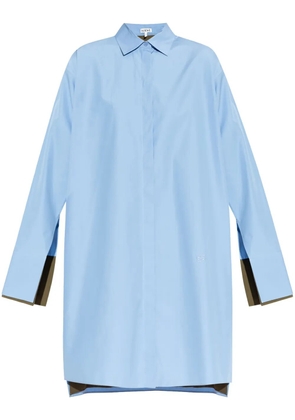 LOEWE logo-embroidered cotton shirt dress - Blue