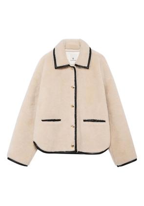 ANINE BING piped camden teddy jacket - Neutrals