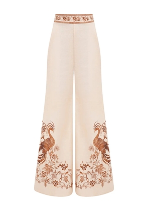 ZIMMERMANN embroidered trousers - Neutrals