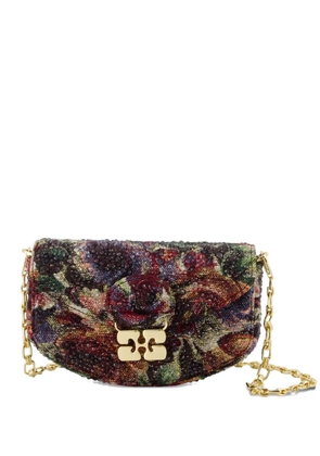 GANNI Apo tapestry-print chain wallet - Red