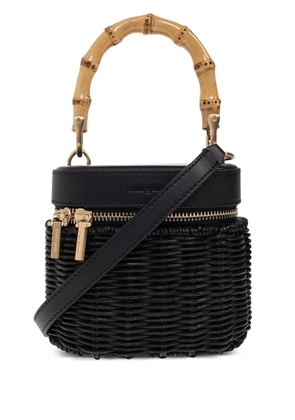 Cult Gaia bamboo-handle woven tote bag - Black