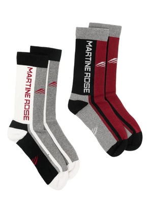 Martine Rose logo-detail panelled socks - Black