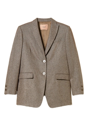 TWINSET lurex tweed blazer - Brown