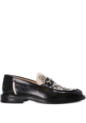 Filling Pieces leather patterned loafers - Black