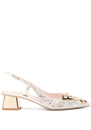 Sophia Webster Butterfly 50mm slingback pumps - Gold