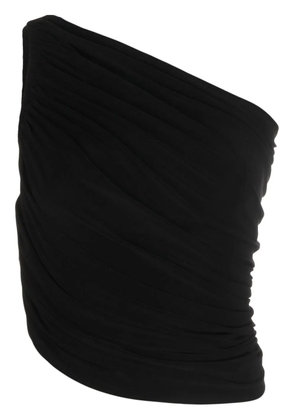 Norma Kamali Diana ruched one-shoulder top - Black