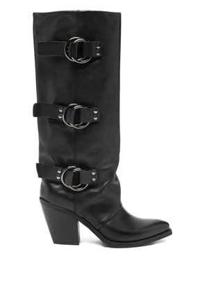 Metisse 85mm buckle-detail boots - Black