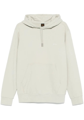 BOSS logo-embroidered hoodie - Grey