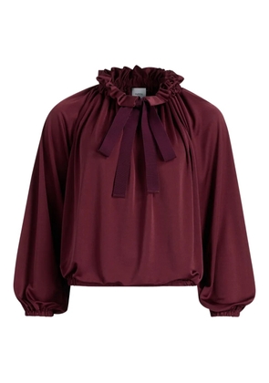 Patou ruffled satin blouse - Red