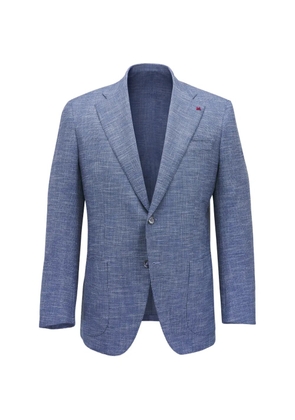 Isaia textured patch-pocket blazer - Blue