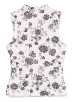 GANNI floral-print top - Pink