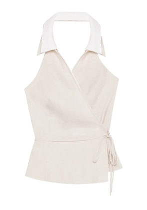 Simkhai Campbell collared wrap top - Neutrals