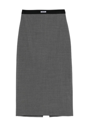 MSGM waistband-detail pencil skirt - Grey