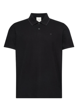Calvin Klein logo-embroidered polo shirt - Black