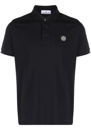 Stone Island Compass logo-embroidered cotton polo shirt - Blue
