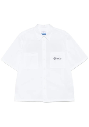 Off-White logo-embroidered shirt