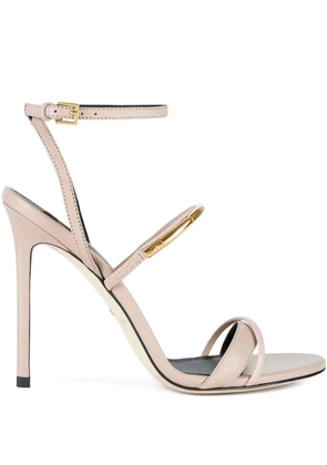 Elisabetta Franchi 105mm jewel-detail leather sandals - Neutrals