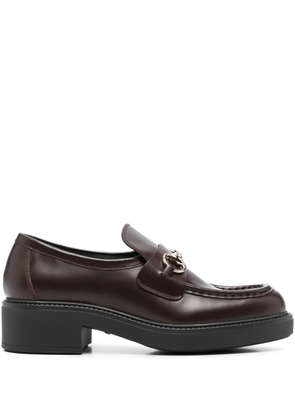 Gucci 45mm horsebit-detail leather loafers - Red