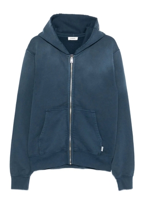 SANDRO frayed zip-up hoodie - Blue