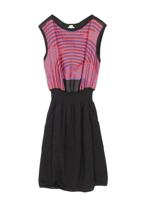 Hermès Pre-Owned 2010s striped cashmere knitted dress - Black